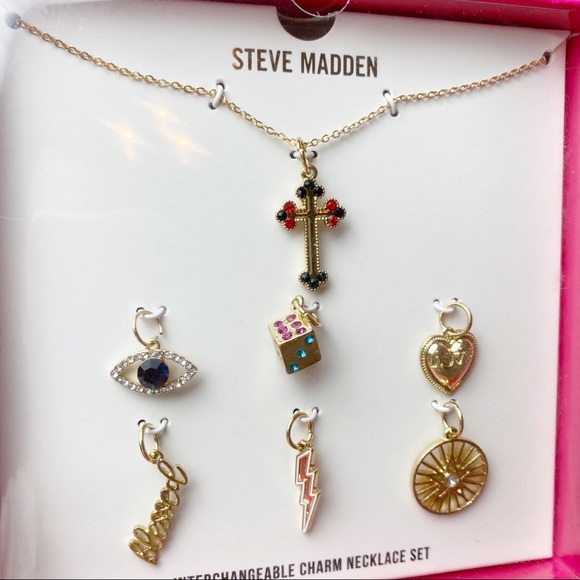 Steve Madden Interchangeable Charm Necklace Set - Picture 2 of 3